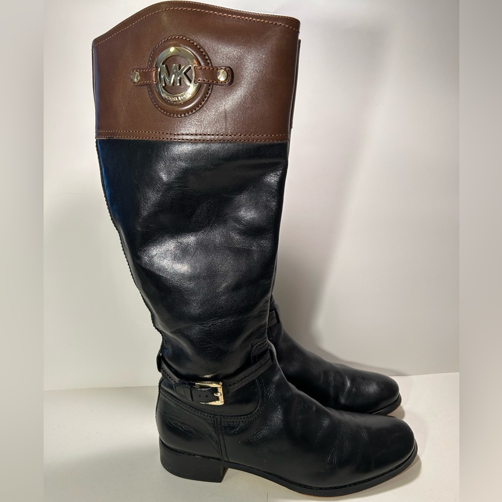 Michael Kors Black and Brown Heeled Boots